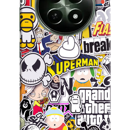 Sticker Bomb Realme 12 5G Hard Case Back Cover by Casekaro