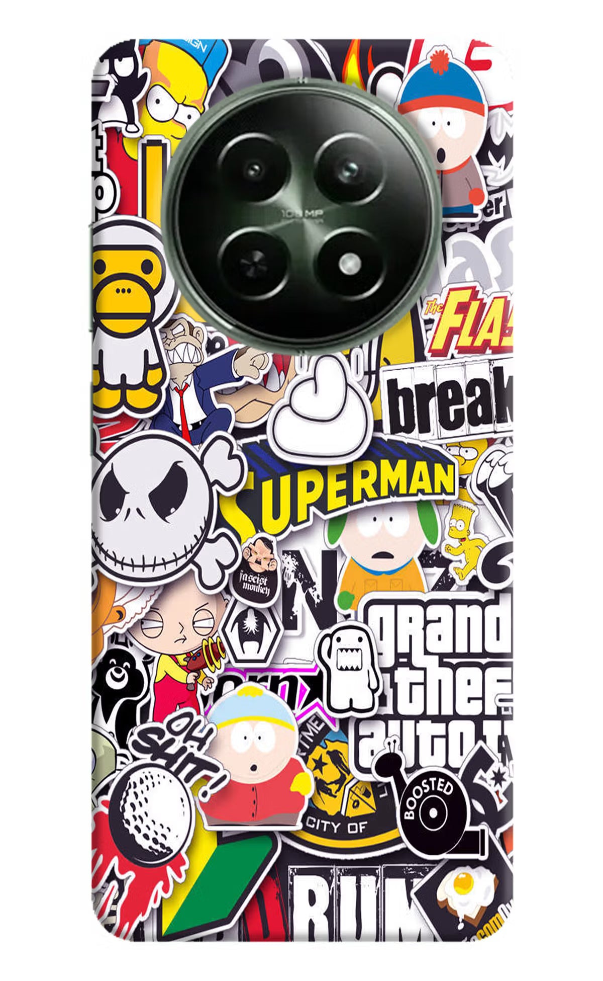 Sticker Bomb Realme 12 5G Hard Case Back Cover by Casekaro