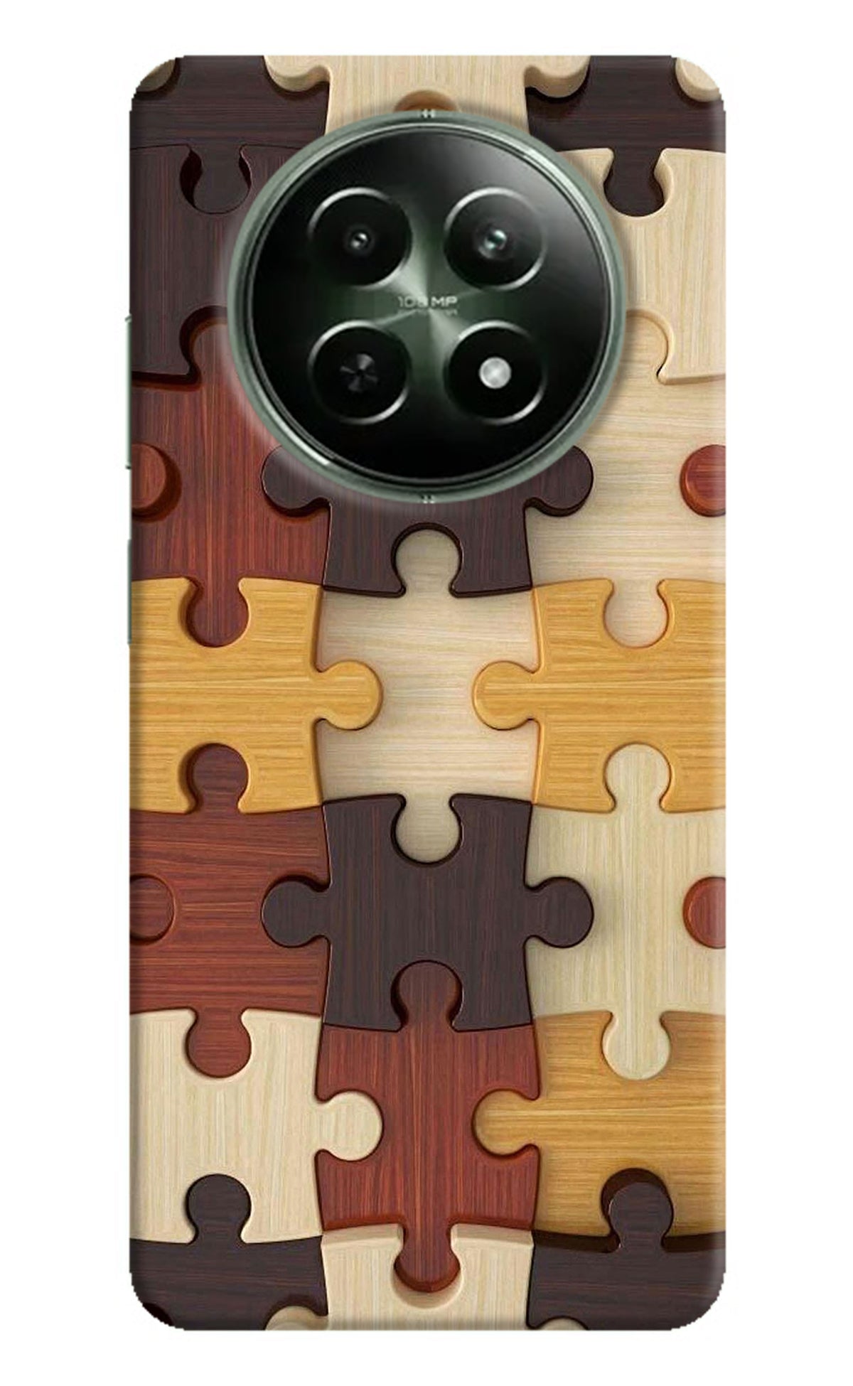 Wooden Puzzle Realme 12 5G Back Cover