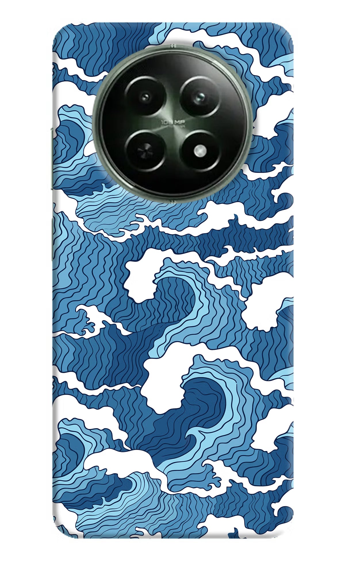 Blue Waves Realme 12 5G Hard Case Back Cover by Casekaro