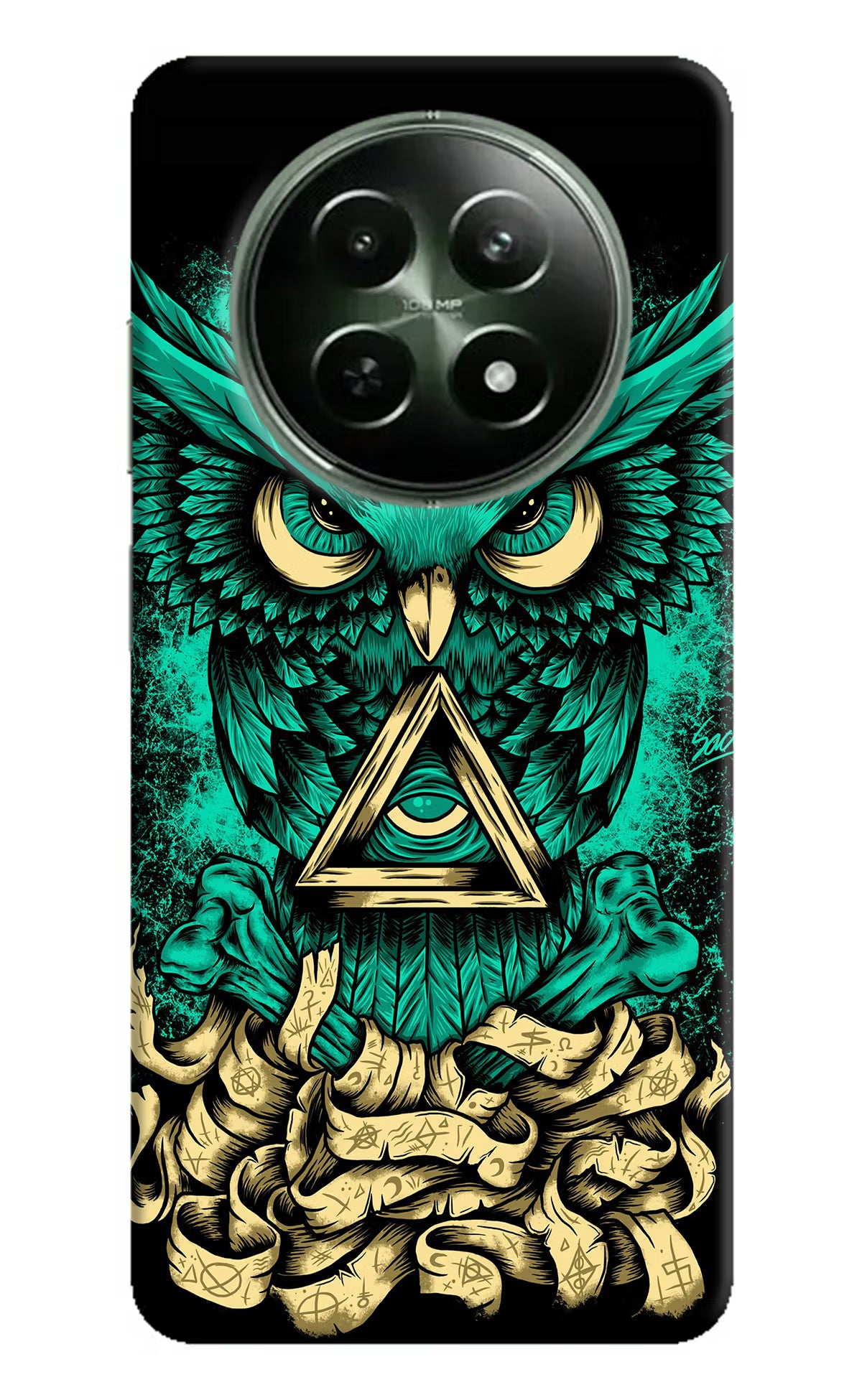 Green Owl Realme 12 5G Hard Case Back Cover by Casekaro