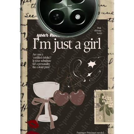 I am just a girl Realme 12 5G Hard Case Back Cover by Casekaro