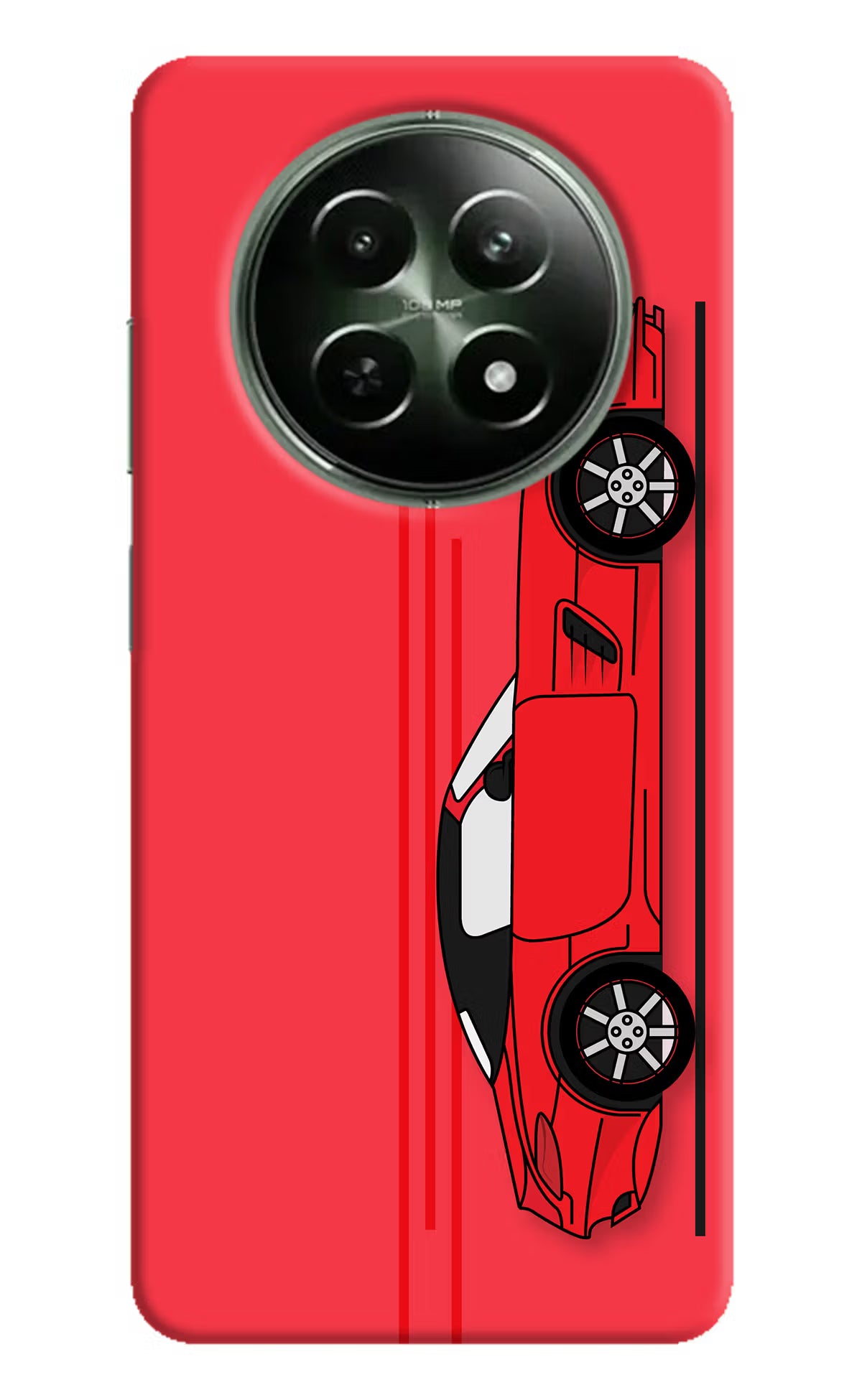 Red Velocity Realme 12 5G Hard Case Back Cover by Casekaro
