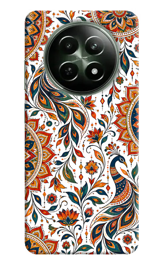 White Mayura Realme 12 5G Hard Case Back Cover by Casekaro
