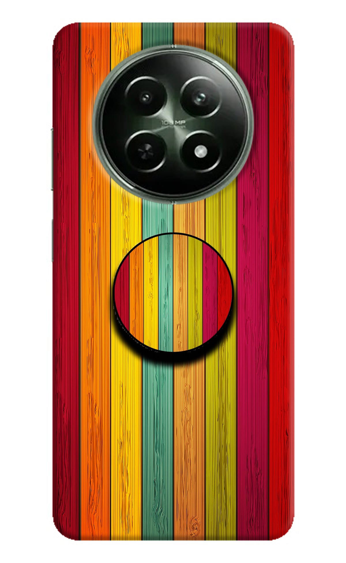 Multicolor Wooden Realme 12 5G Pop Case