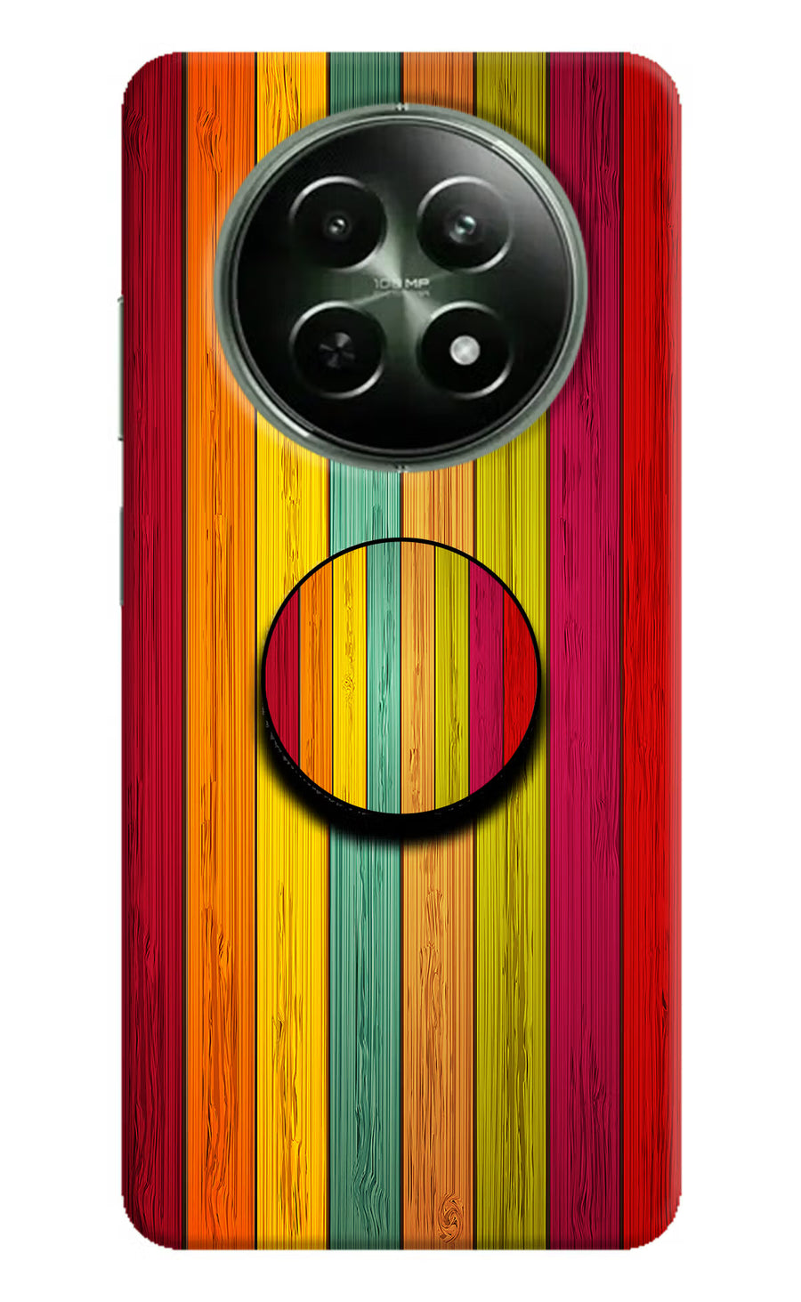 Multicolor Wooden Realme 12 5G Pop Case, Hard case