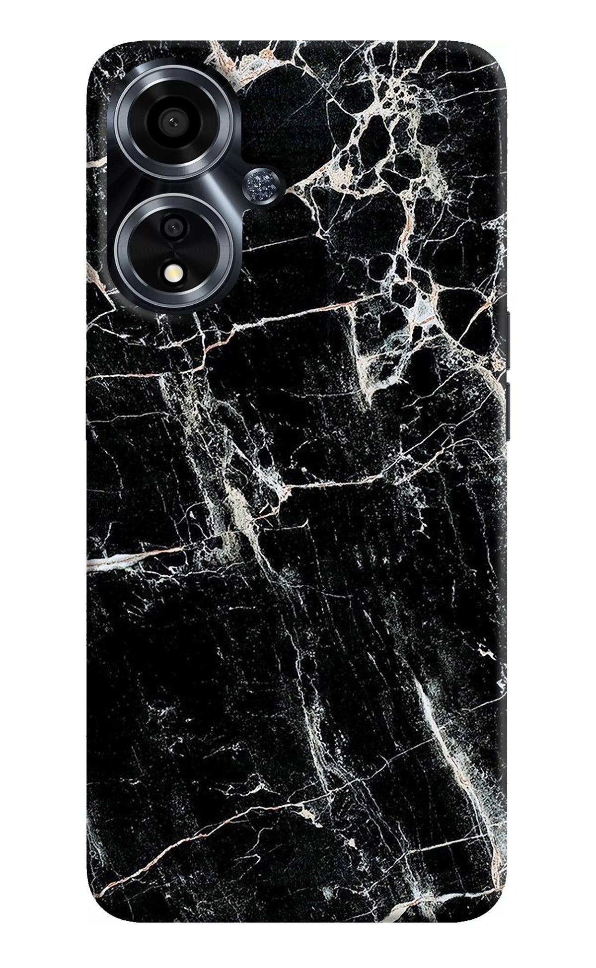 Black Marble Texture Oppo A59 5G Back Cover