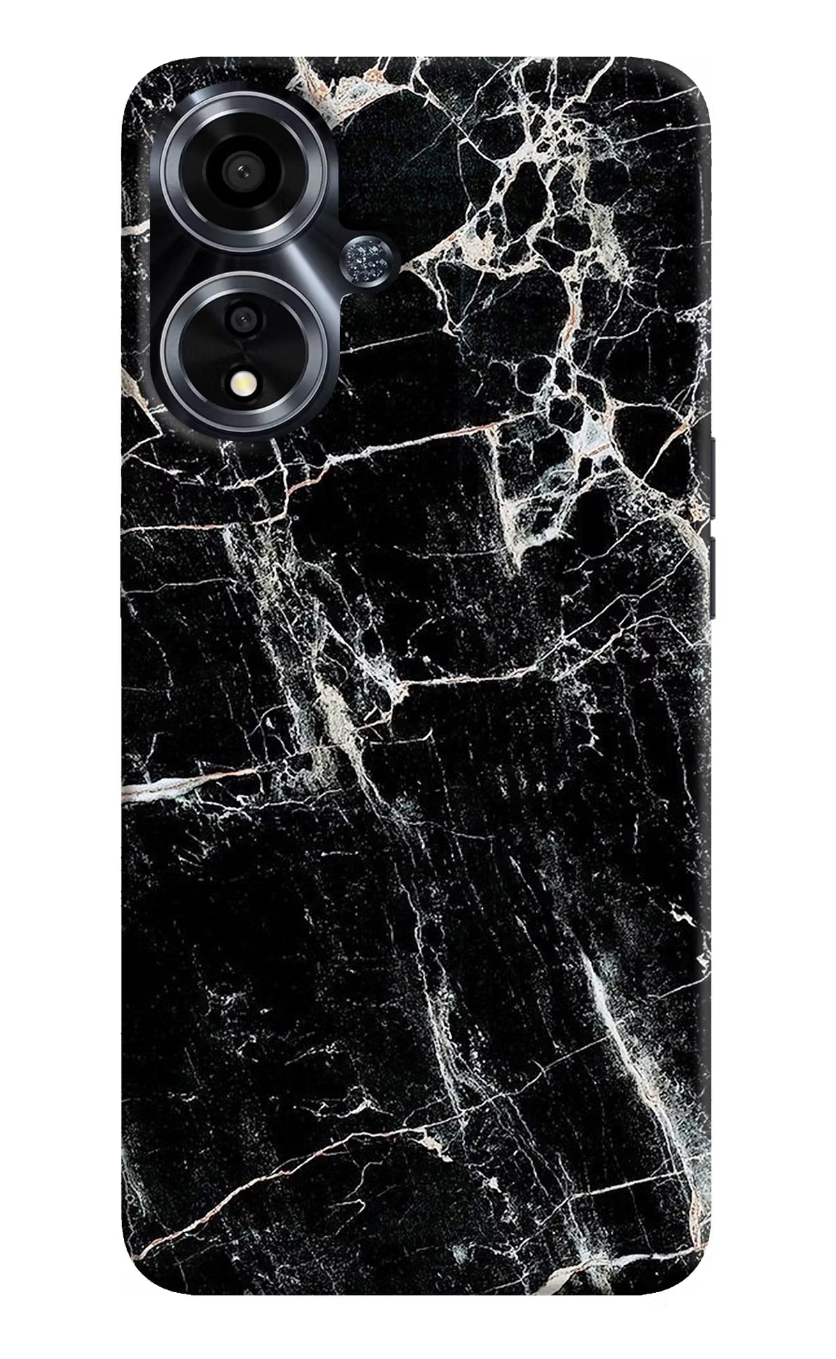 Black Marble Texture Oppo A59 5G Hard Case Back Cover by Casekaro