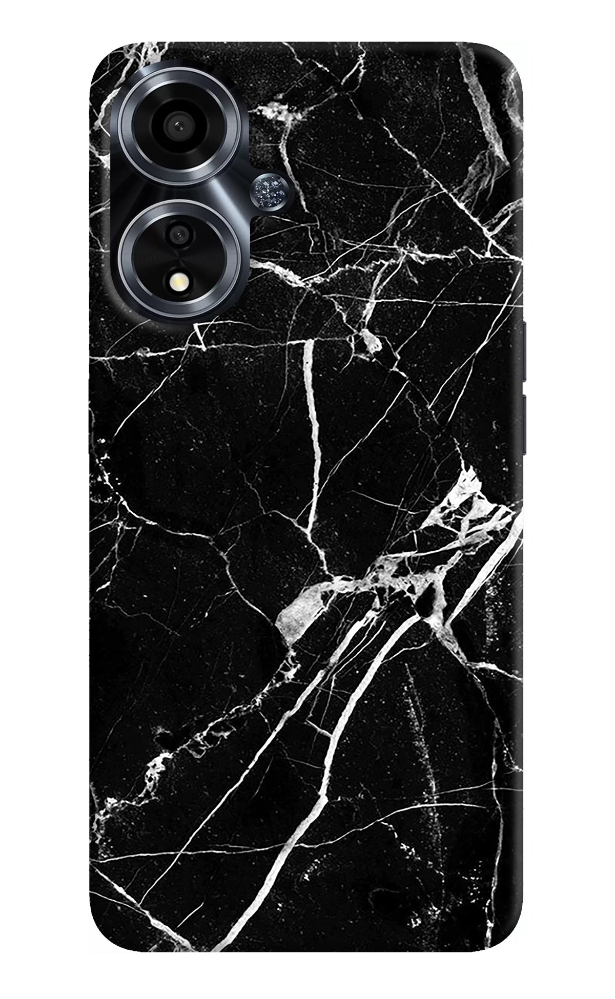 Black Marble Pattern Oppo A59 5G Back Cover