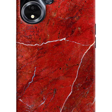 Red Marble Design Oppo A59 5G Hard Case Back Cover by Casekaro