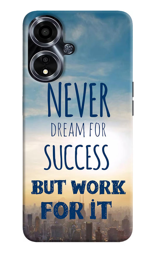 Never Dream For Success But Work For It Oppo A59 5G Hard Case Back Cover by Casekaro