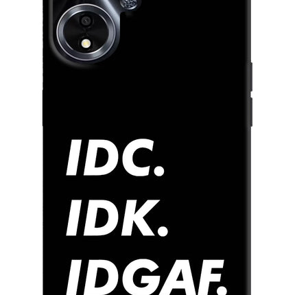 Idc Idk Idgaf Oppo A59 5G Hard Case Back Cover by Casekaro