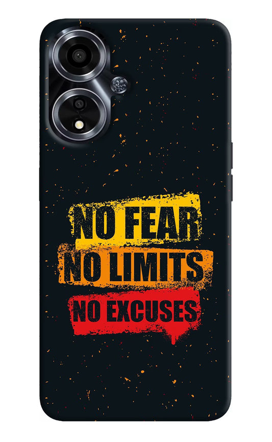 No Fear No Limits No Excuse Oppo A59 5G Hard Case Back Cover by Casekaro
