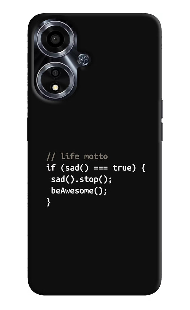 Life Motto Code Oppo A59 5G Hard Case Back Cover by Casekaro