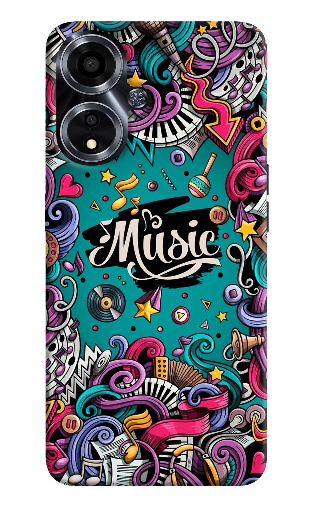 Music Graffiti Oppo A59 5G Hard Case Back Cover by Casekaro