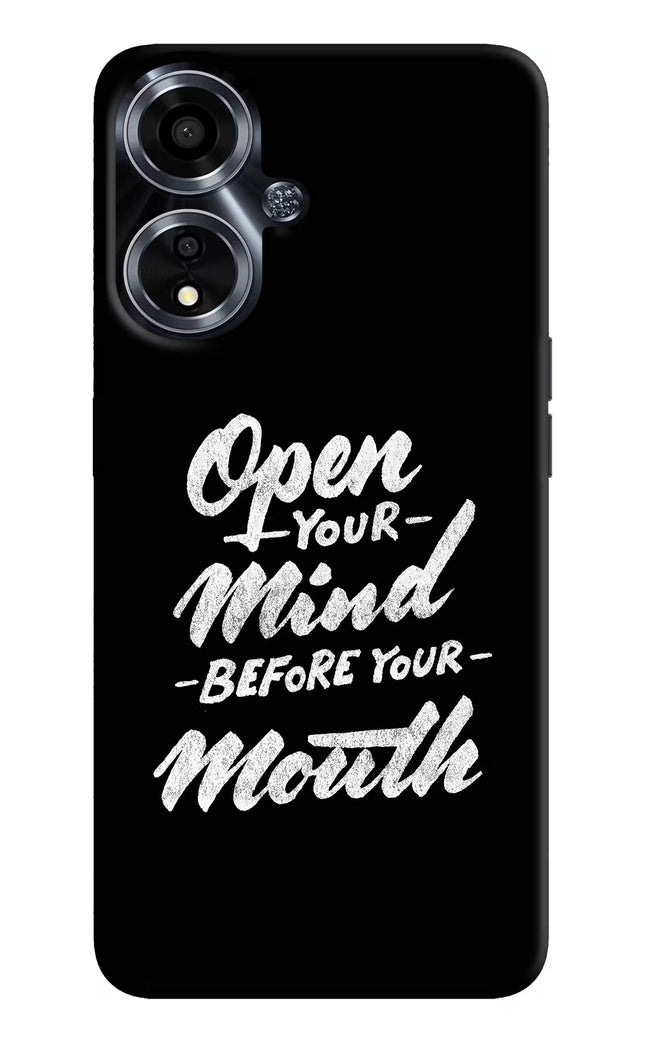 Open Your Mind Before Your Mouth Oppo A59 5G Hard Case Back Cover by Casekaro