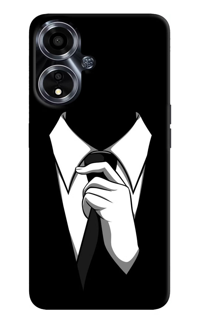 Black Tie Oppo A59 5G Hard Case Back Cover by Casekaro
