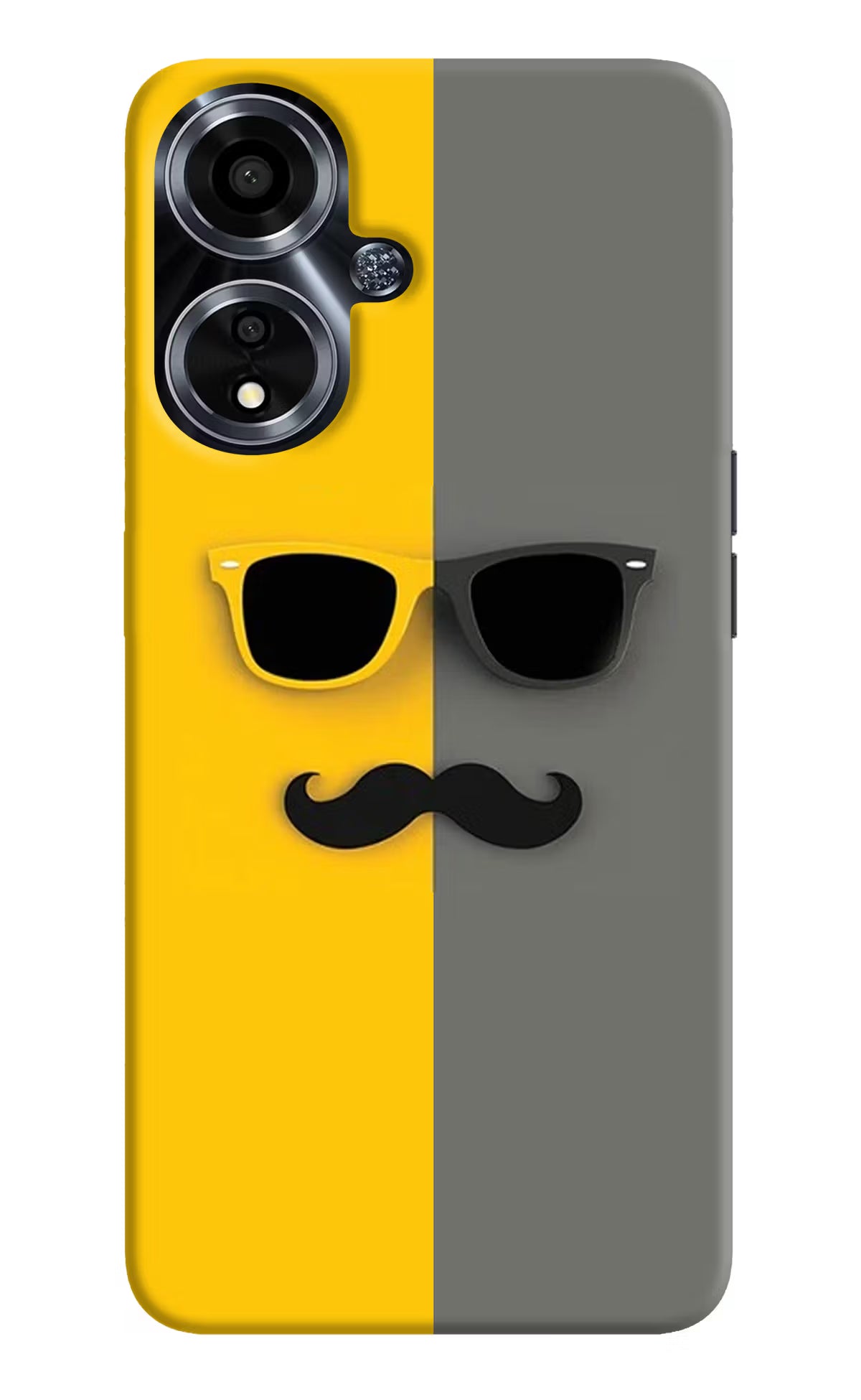 Sunglasses with Mustache Oppo A59 5G Hard Case Back Cover by Casekaro
