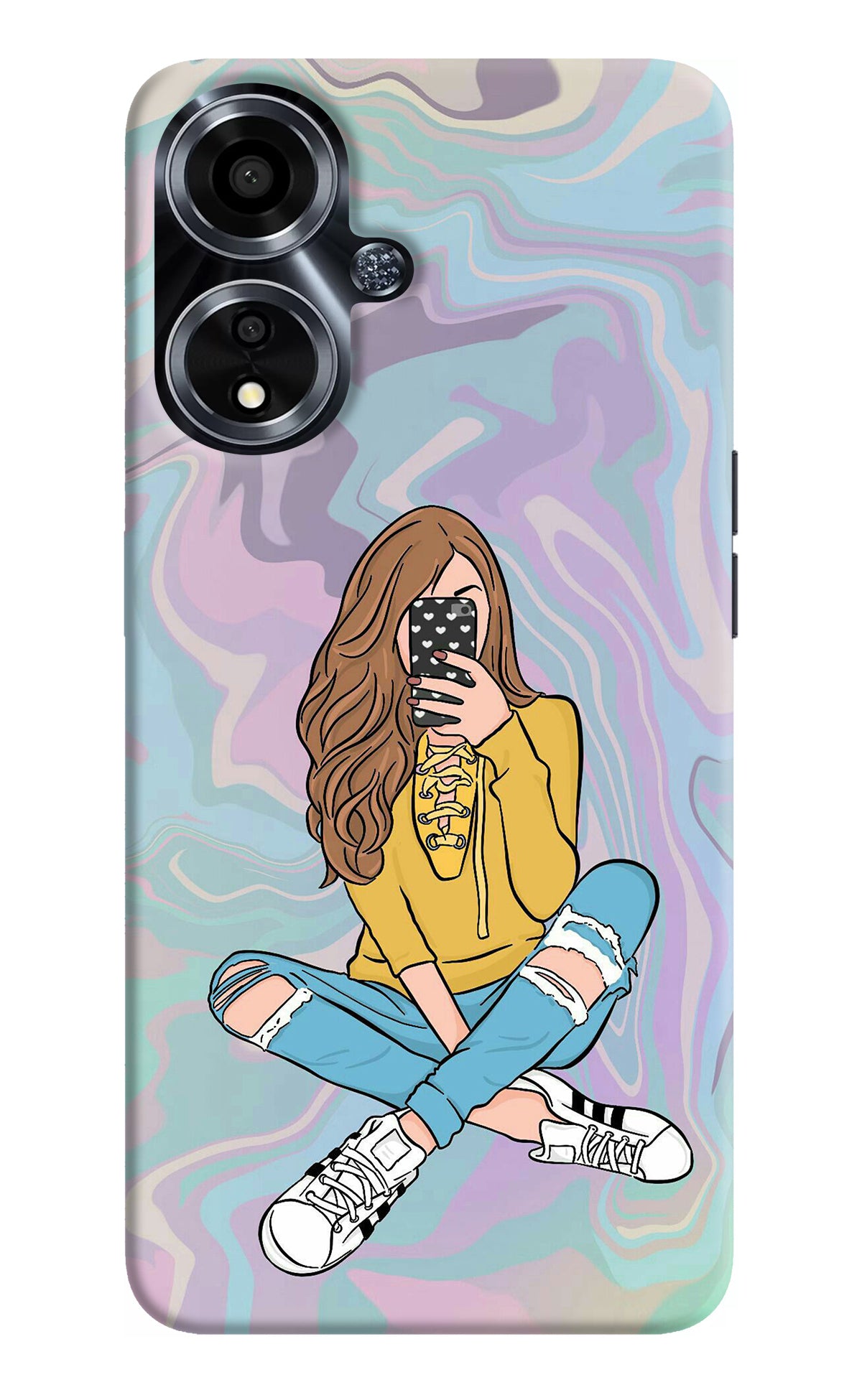 Selfie Girl Oppo A59 5G Back Cover