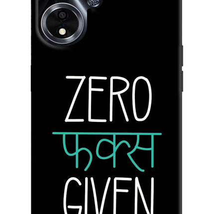 Zero Fucks Given Oppo A59 5G Hard Case Back Cover by Casekaro