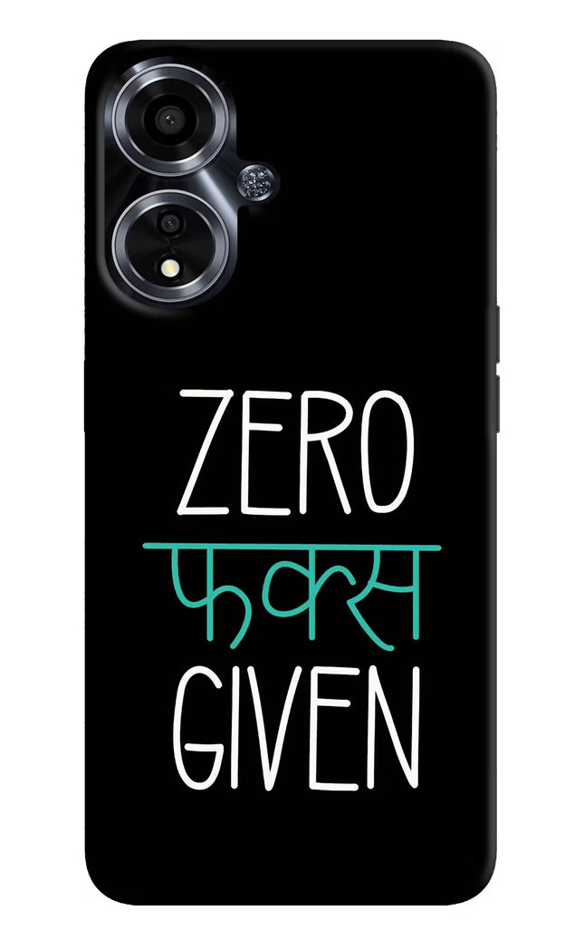 Zero Fucks Given Oppo A59 5G Hard Case Back Cover by Casekaro