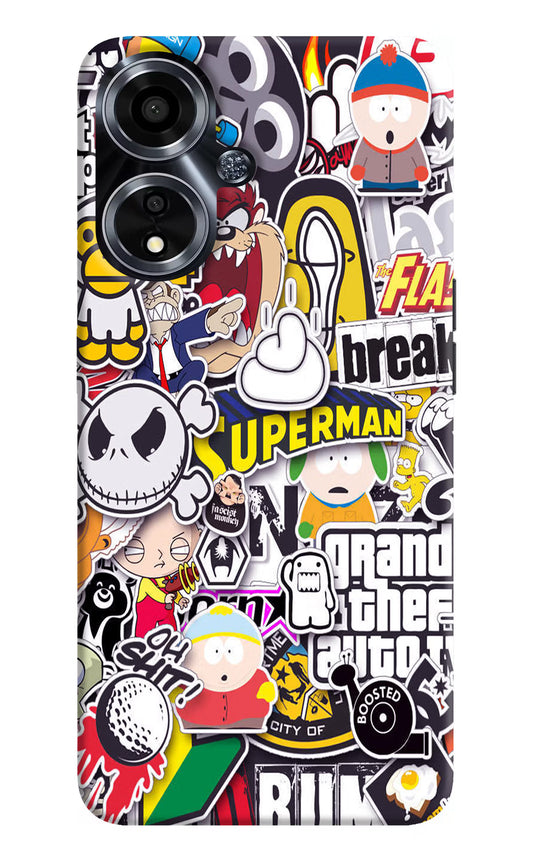Sticker Bomb Oppo A59 5G Hard Case Back Cover by Casekaro