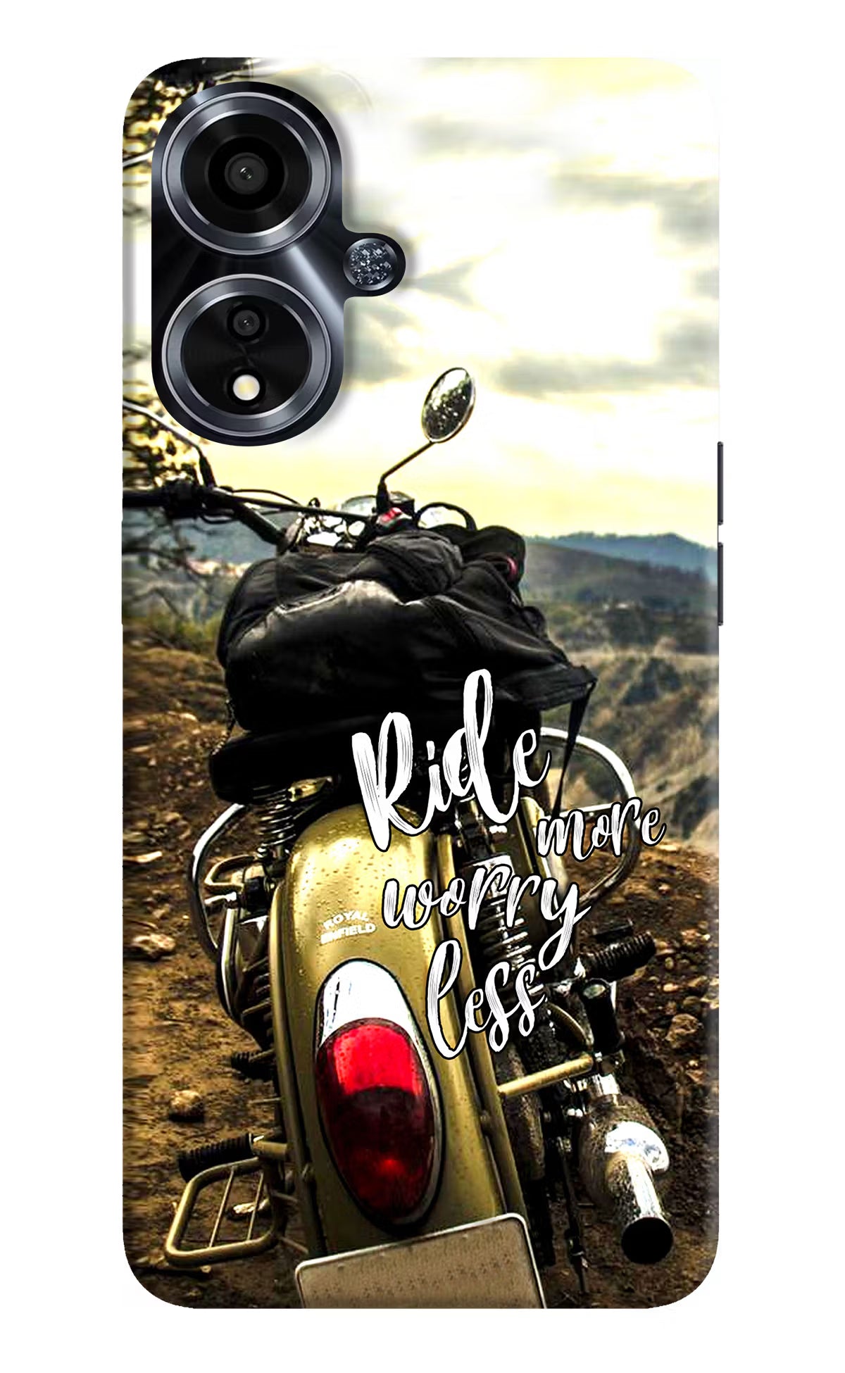 Ride More Worry Less Oppo A59 5G Hard Case Back Cover by Casekaro