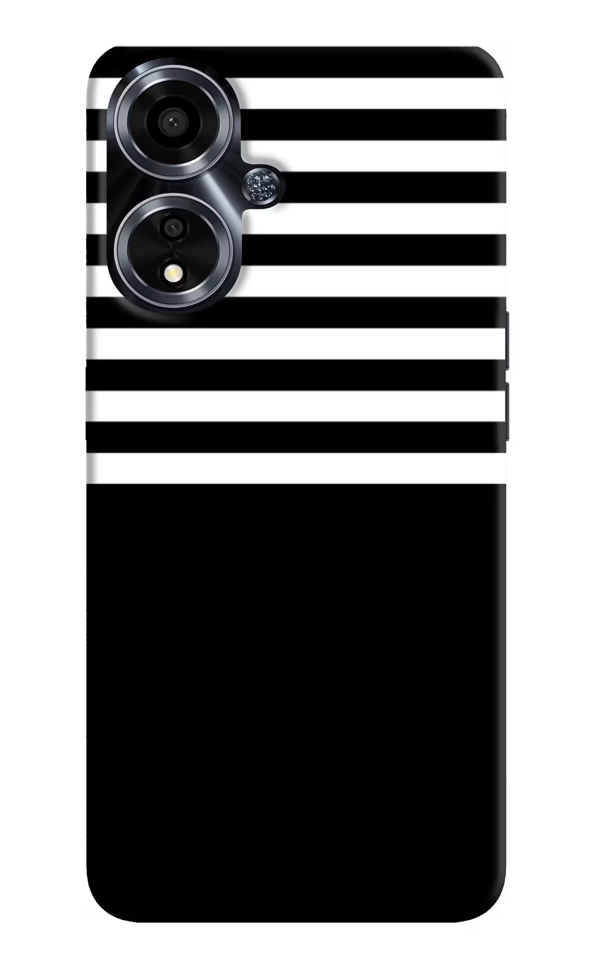 Black and White Print Oppo A59 5G Hard Case Back Cover by Casekaro