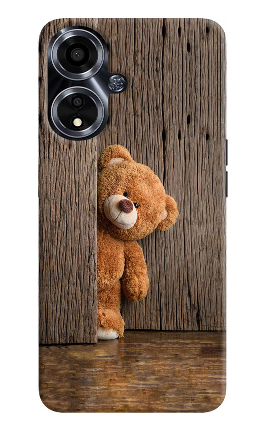 Teddy Wooden Oppo A59 5G Hard Case Back Cover by Casekaro