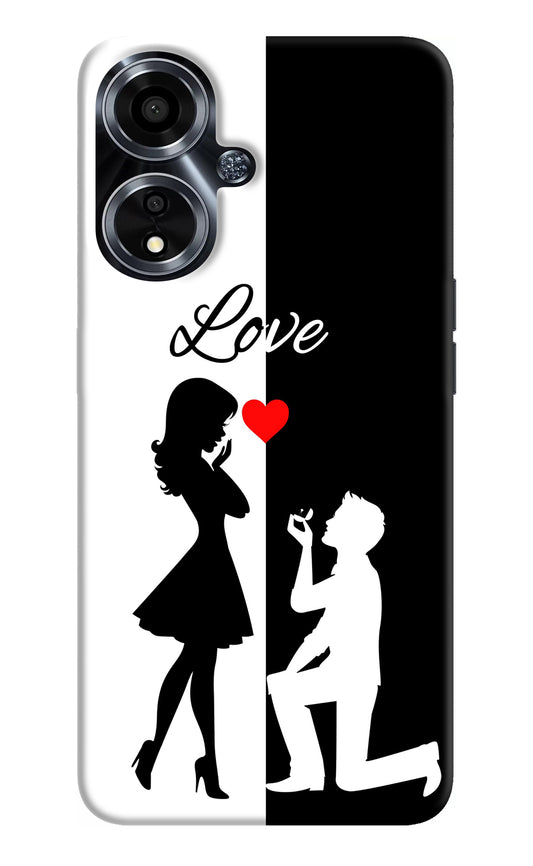 Love Propose Black And White Oppo A59 5G Back Cover