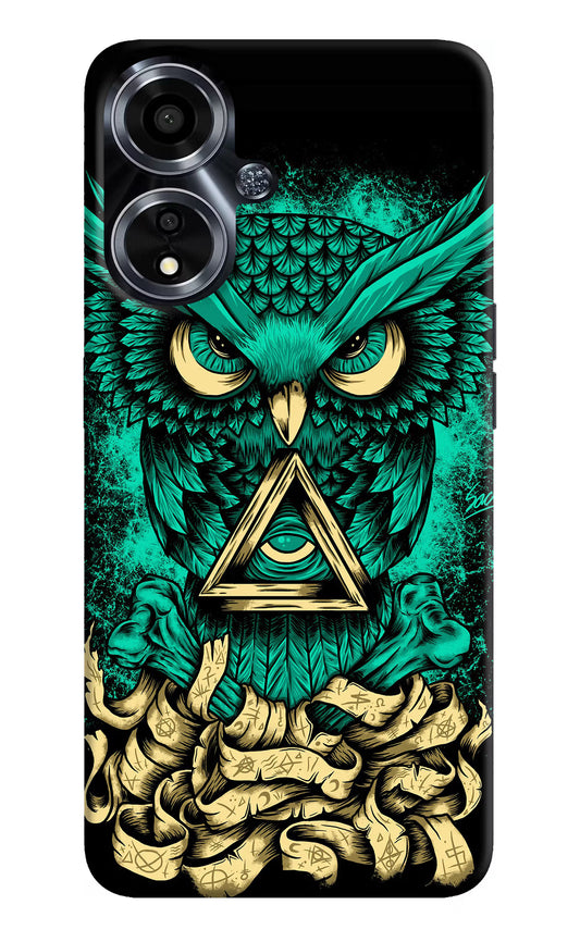 Green Owl Oppo A59 5G Hard Case Back Cover by Casekaro