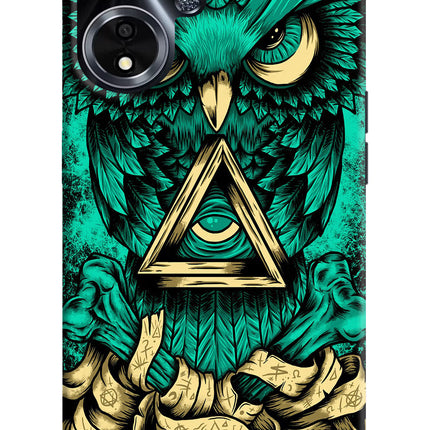 Green Owl Oppo A59 5G Hard Case Back Cover by Casekaro