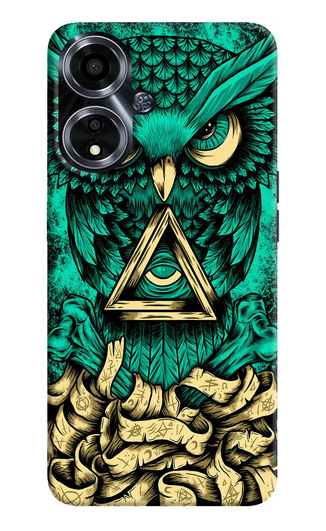 Green Owl Oppo A59 5G Hard Case Back Cover by Casekaro