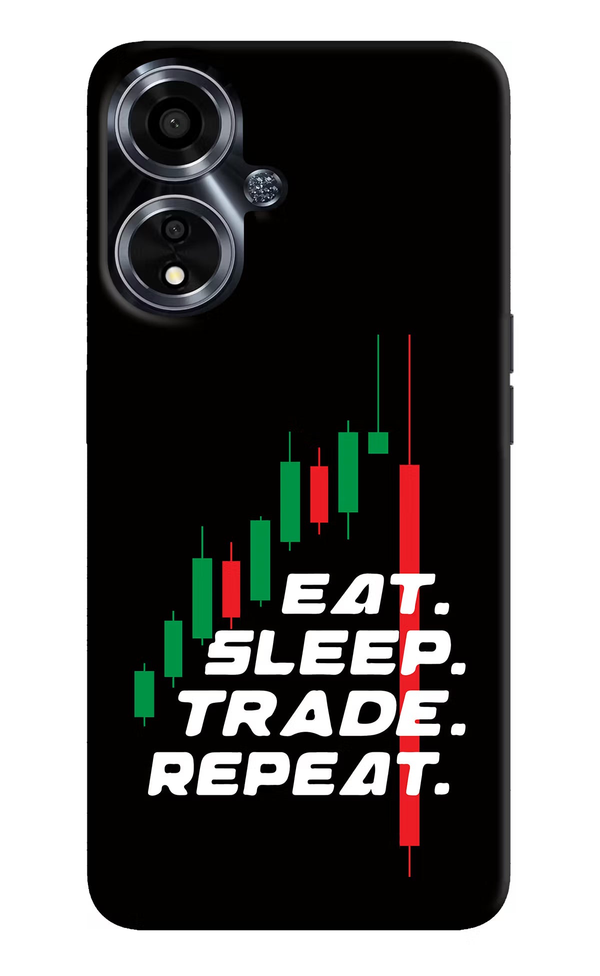 Eat Sleep Trade Repeat Oppo A59 5G Hard Case Back Cover by Casekaro