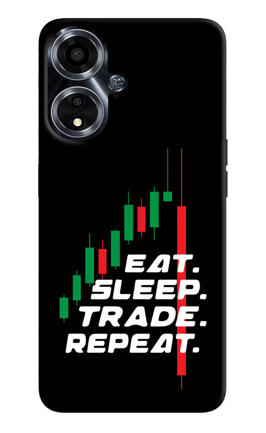 Eat Sleep Trade Repeat Oppo A59 5G Hard Case Back Cover by Casekaro