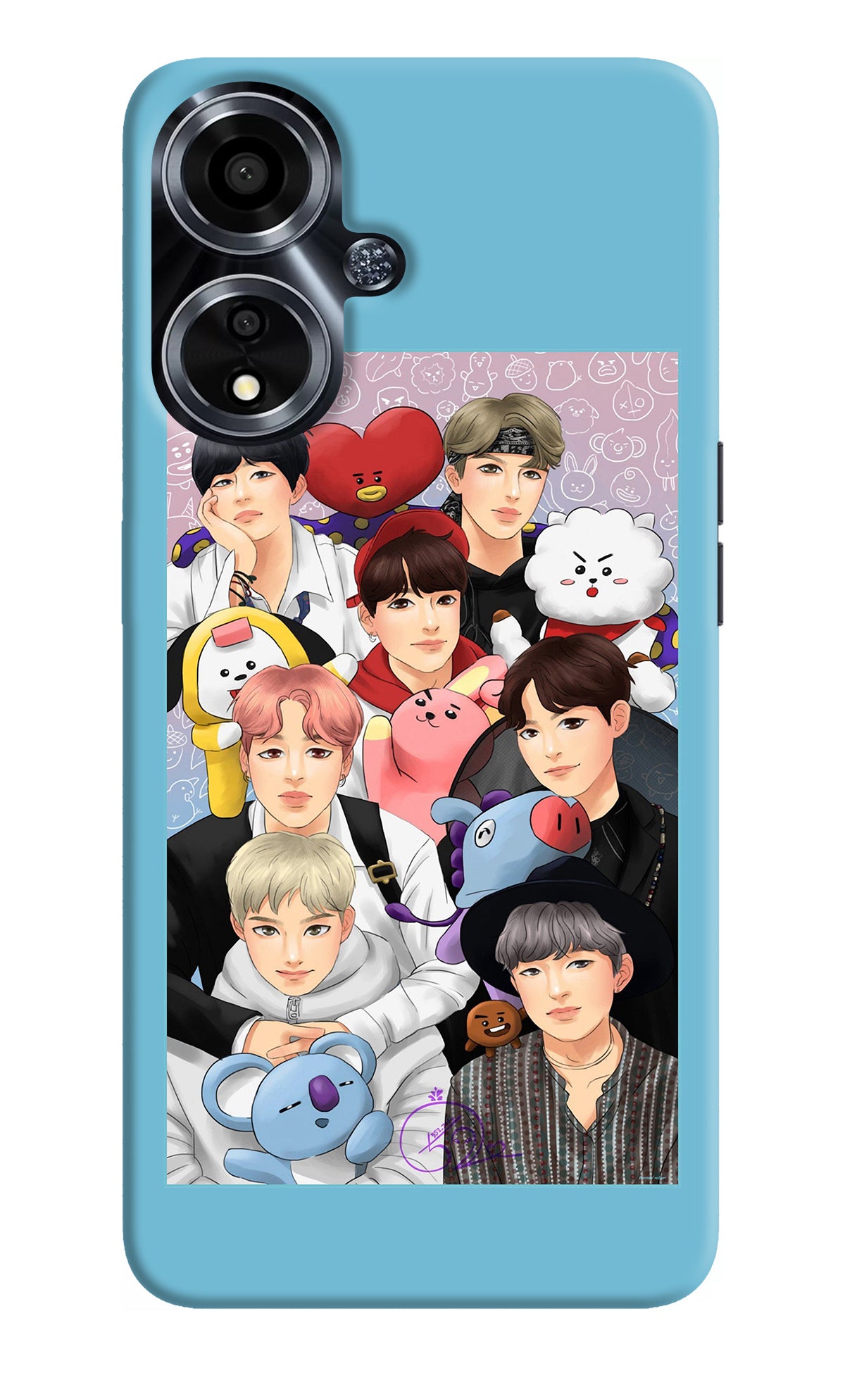 BTS with animals Oppo A59 5G Back Cover