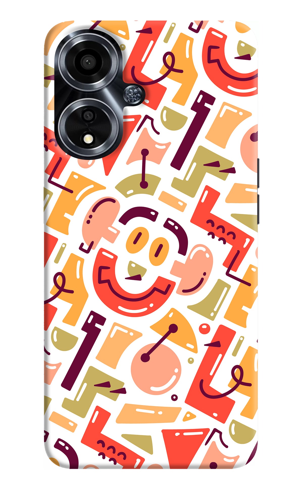 Doodle Pattern Oppo A59 5G Back Cover