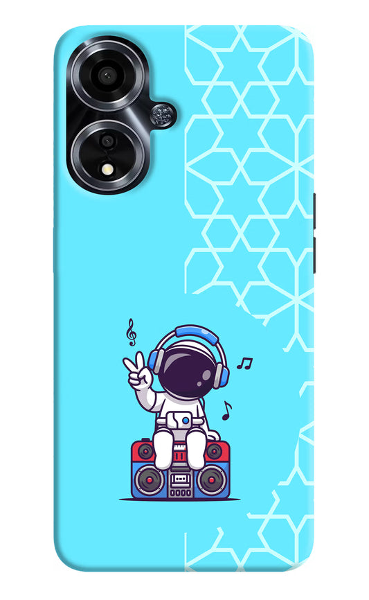 Cute Astronaut Chilling Oppo A59 5G Hard Case Back Cover by Casekaro