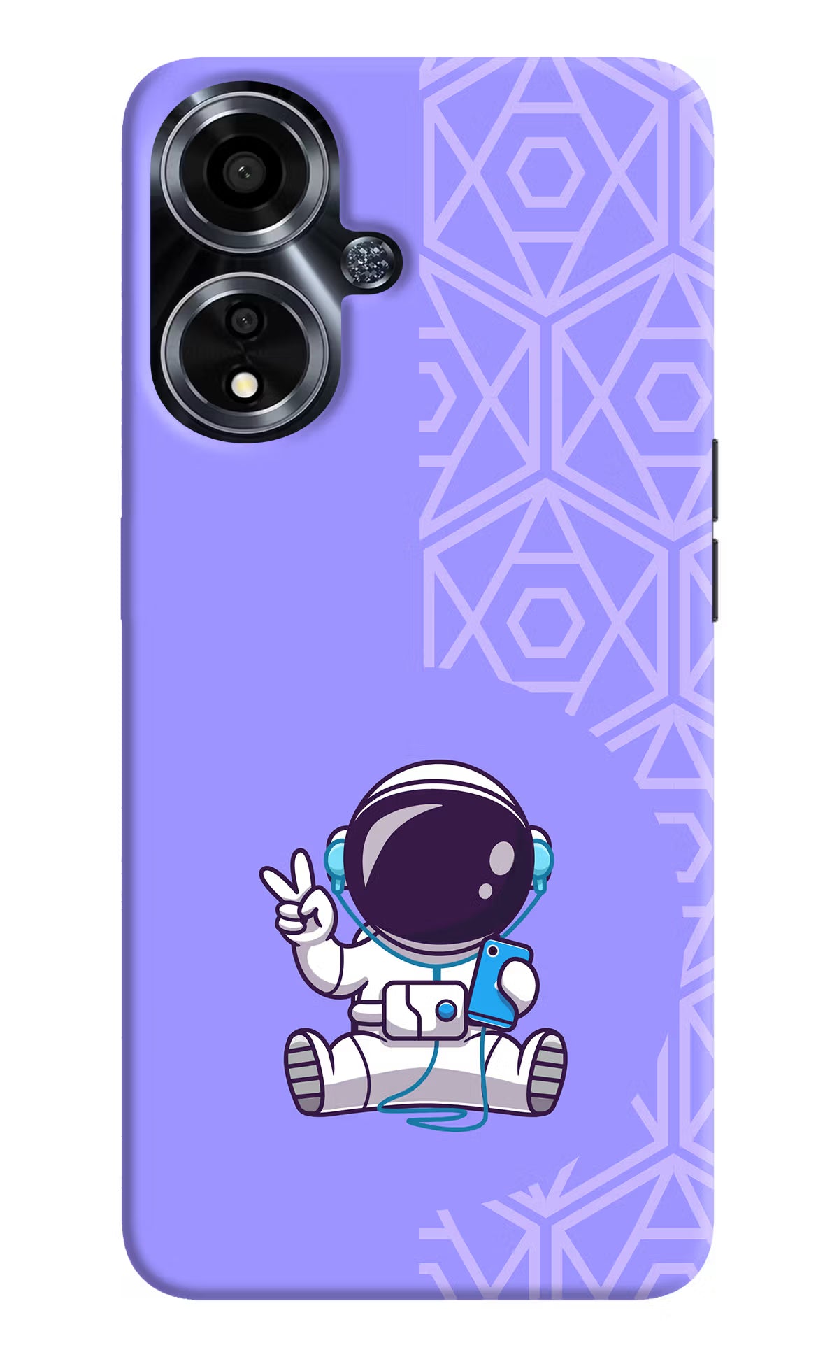 Cute Astronaut Chilling Oppo A59 5G Hard Case Back Cover by Casekaro