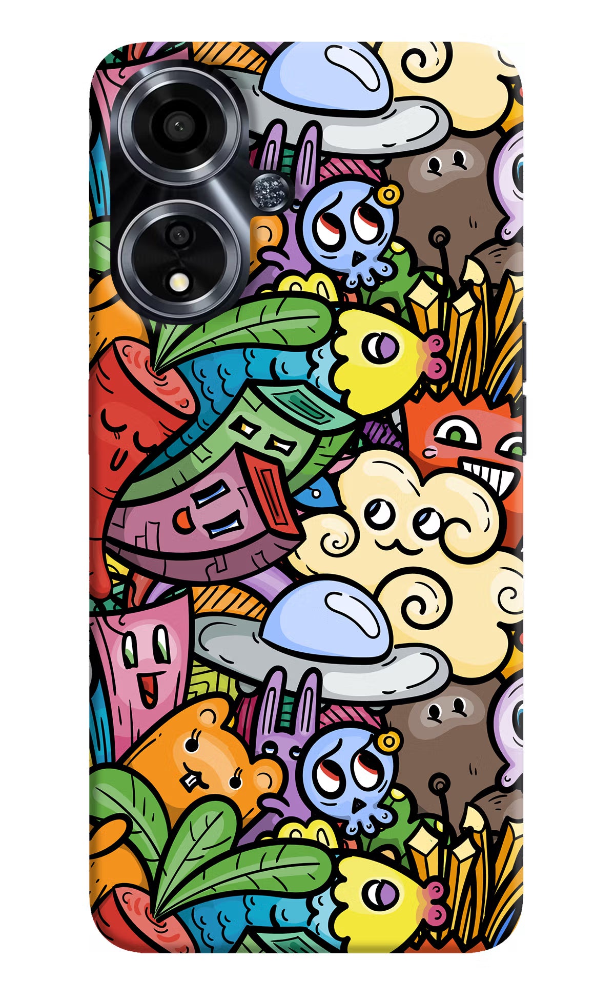 Veggie Doodle Oppo A59 5G Hard Case Back Cover by Casekaro