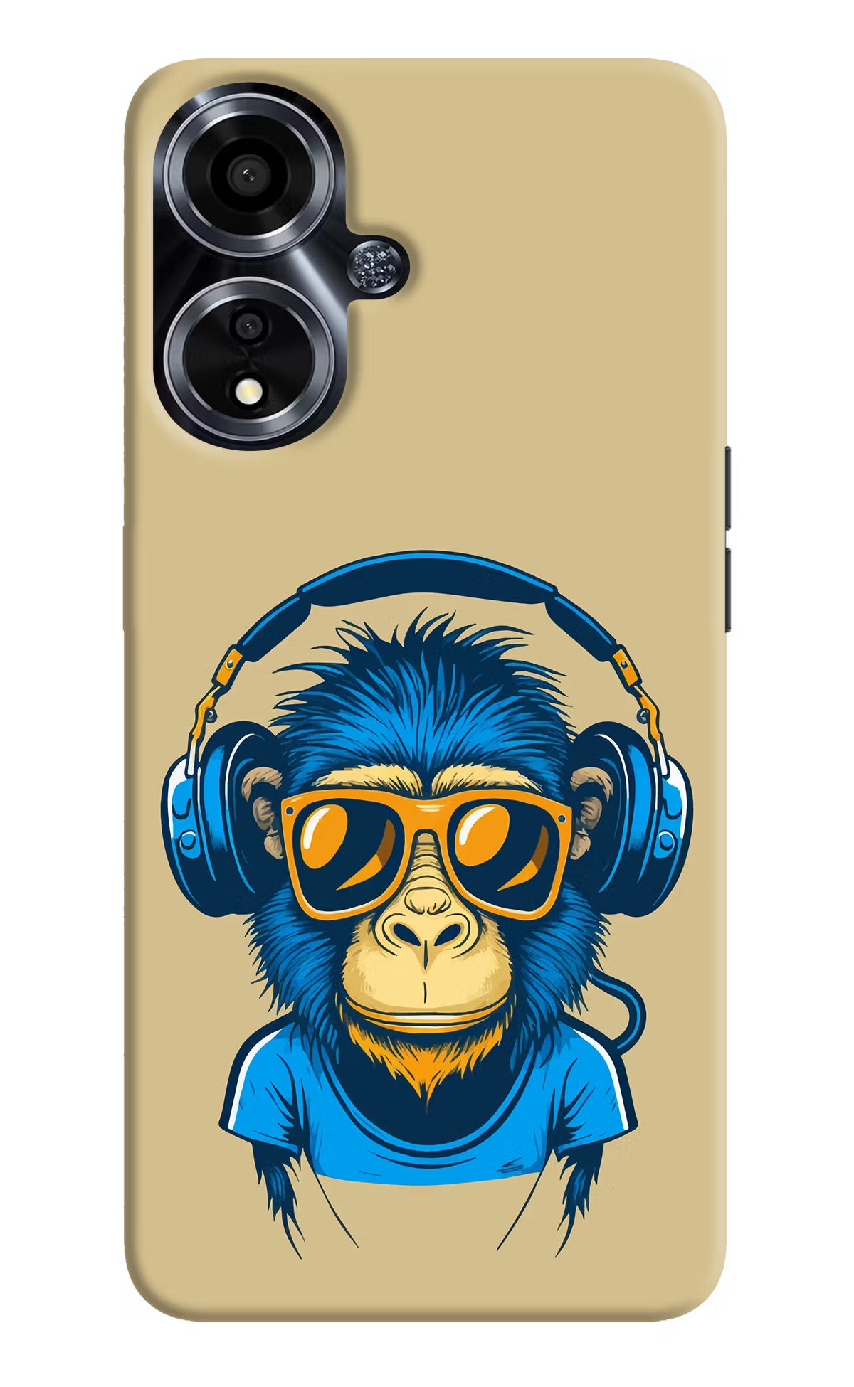 Monkey Headphone Oppo A59 5G Hard Case Back Cover by Casekaro