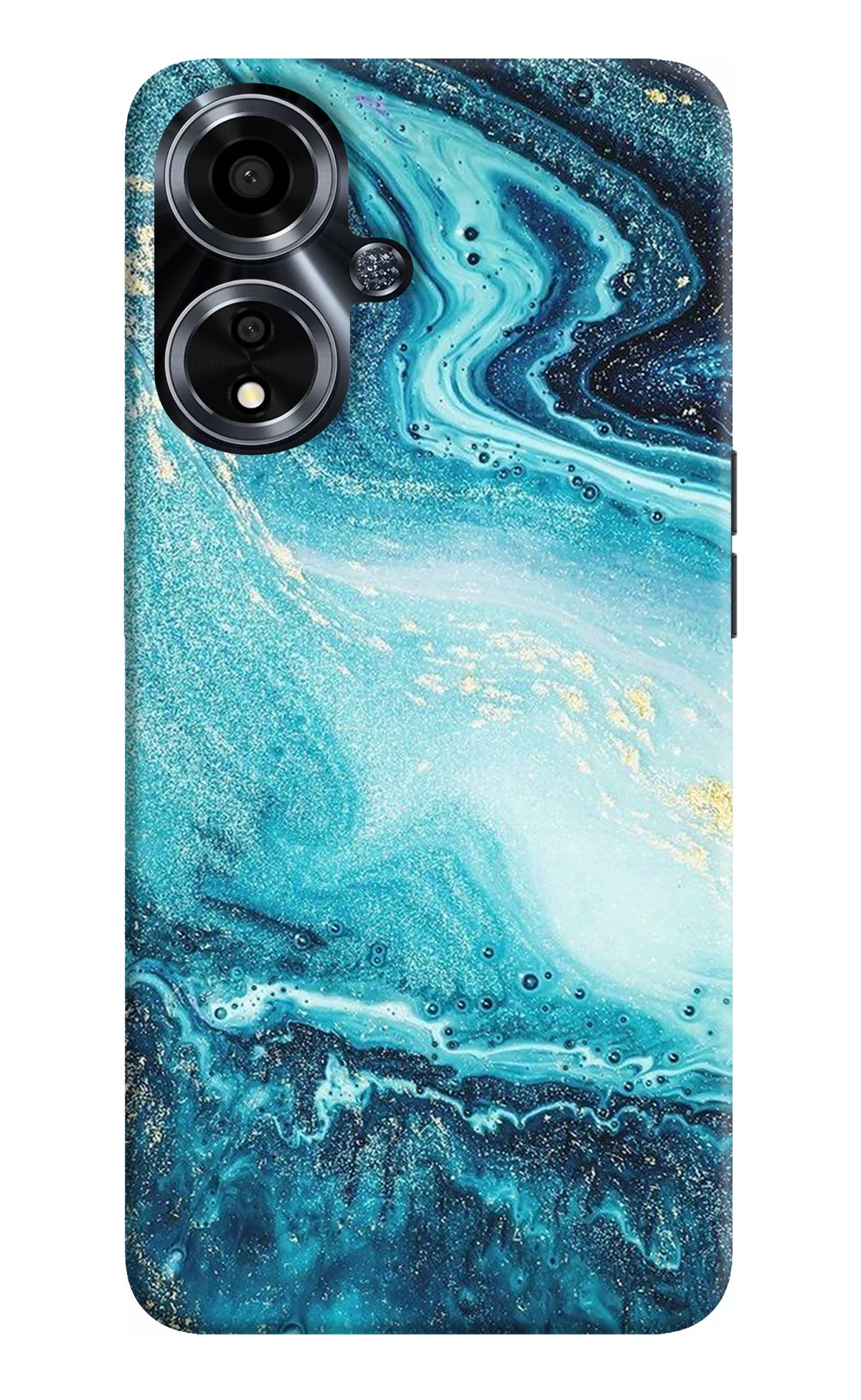 Blue Glitter Marble Oppo A59 5G Back Cover