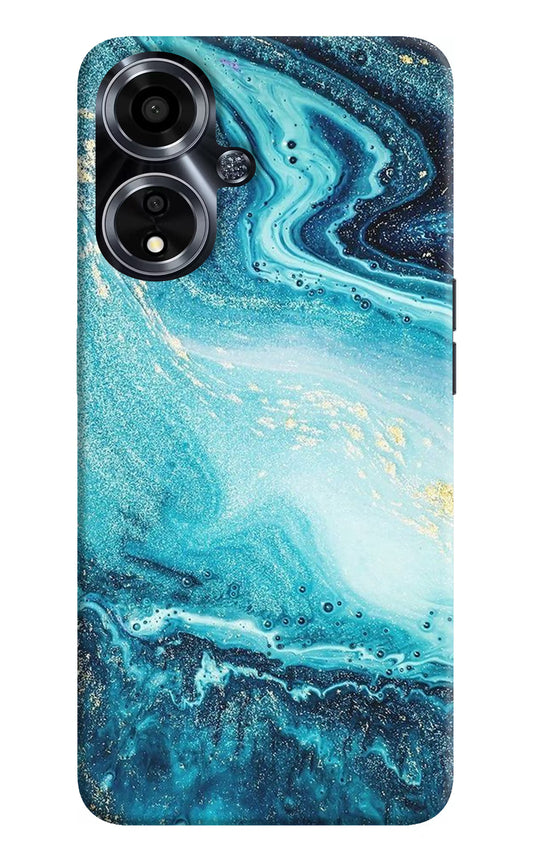 Blue Glitter Marble Oppo A59 5G Hard Case Back Cover by Casekaro