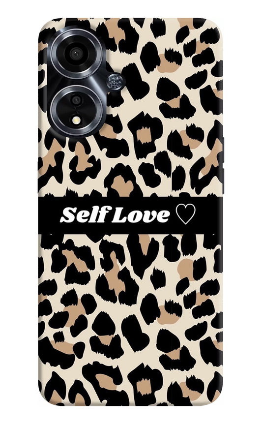 Leopard Print Self Love Oppo A59 5G Hard Case Back Cover by Casekaro