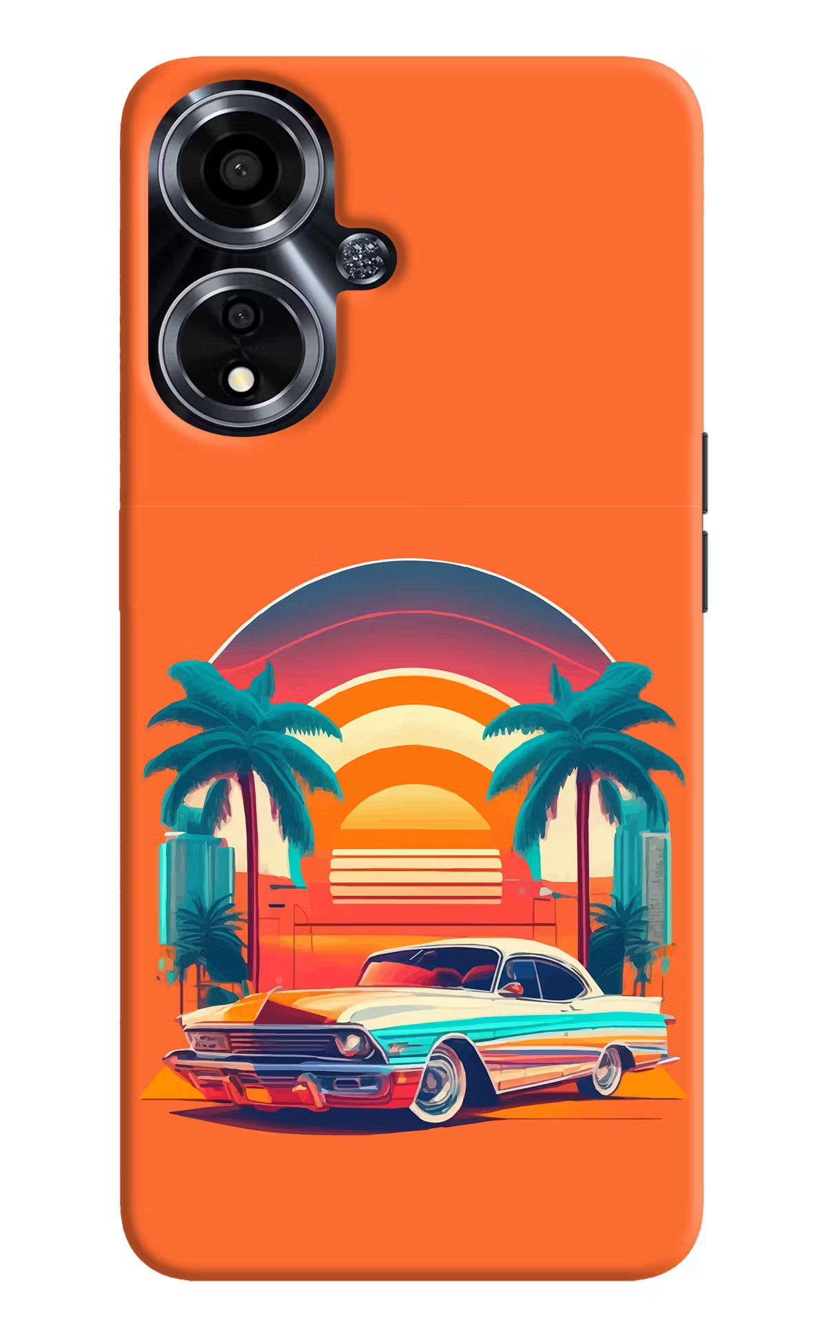 Palm Drive 80s Oppo A59 5G Hard Case Back Cover by Casekaro