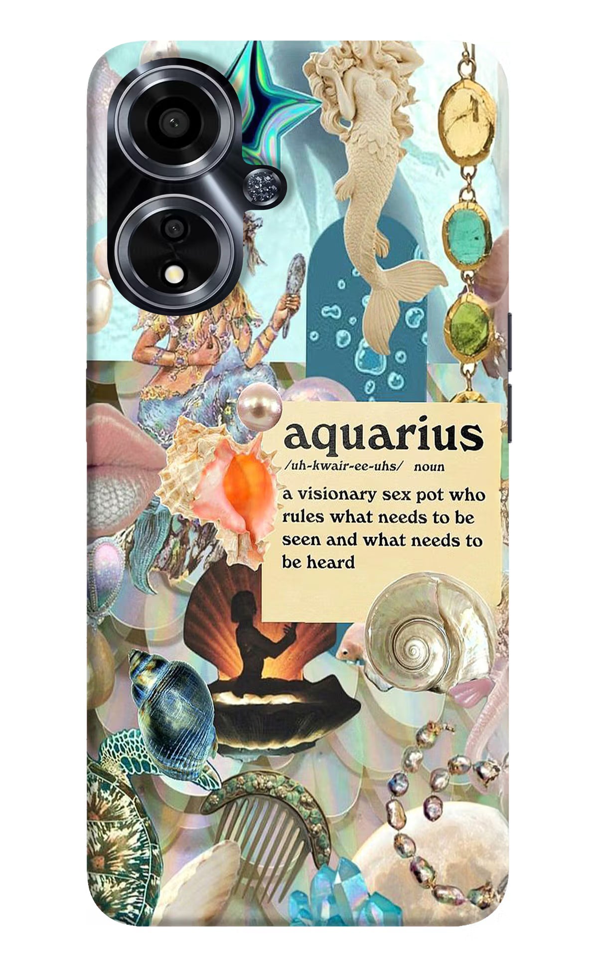 Aquarius Zodiac Oppo A59 5G Hard Case Back Cover by Casekaro