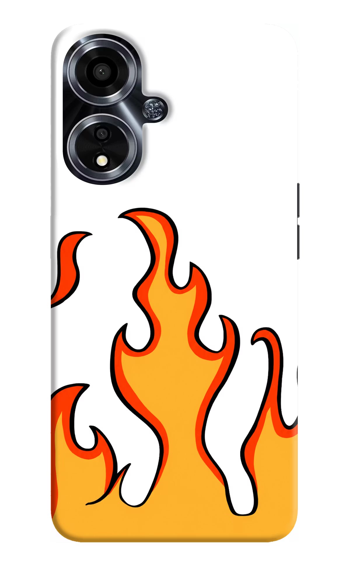 Fired Up – White Oppo A59 5G Hard Case Back Cover by Casekaro