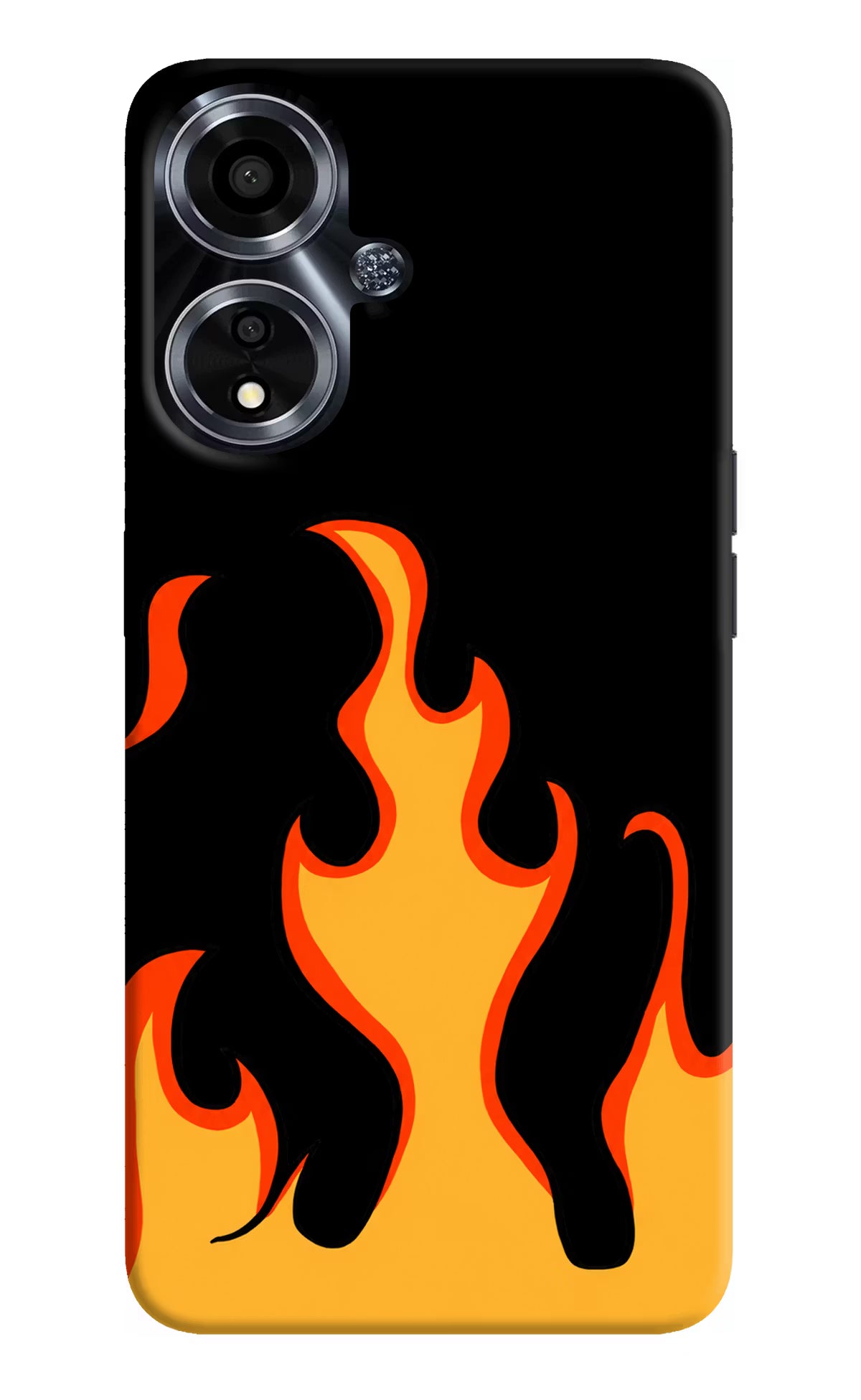 Fired Up – Black Oppo A59 5G Hard Case Back Cover by Casekaro