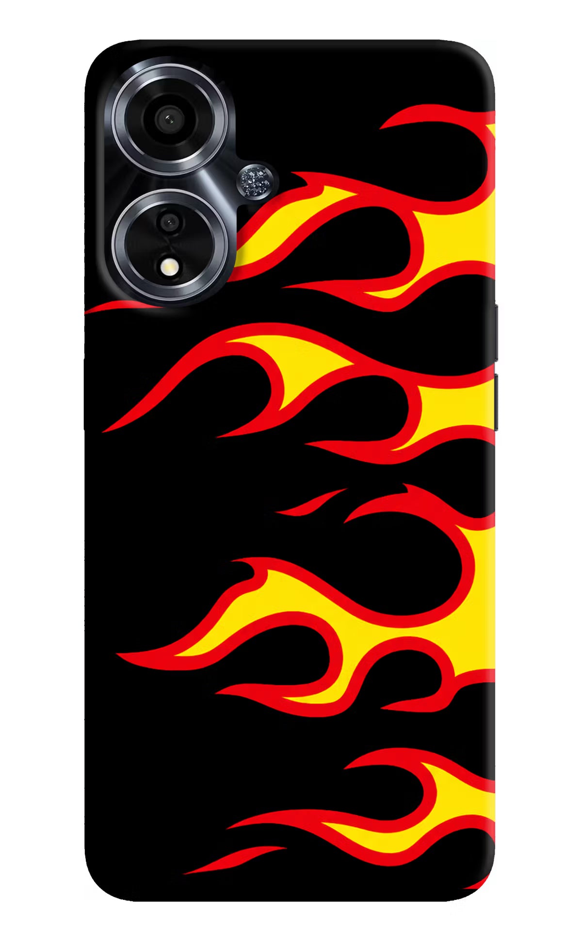 Side Sweep Flames Oppo A59 5G Hard Case Back Cover by Casekaro