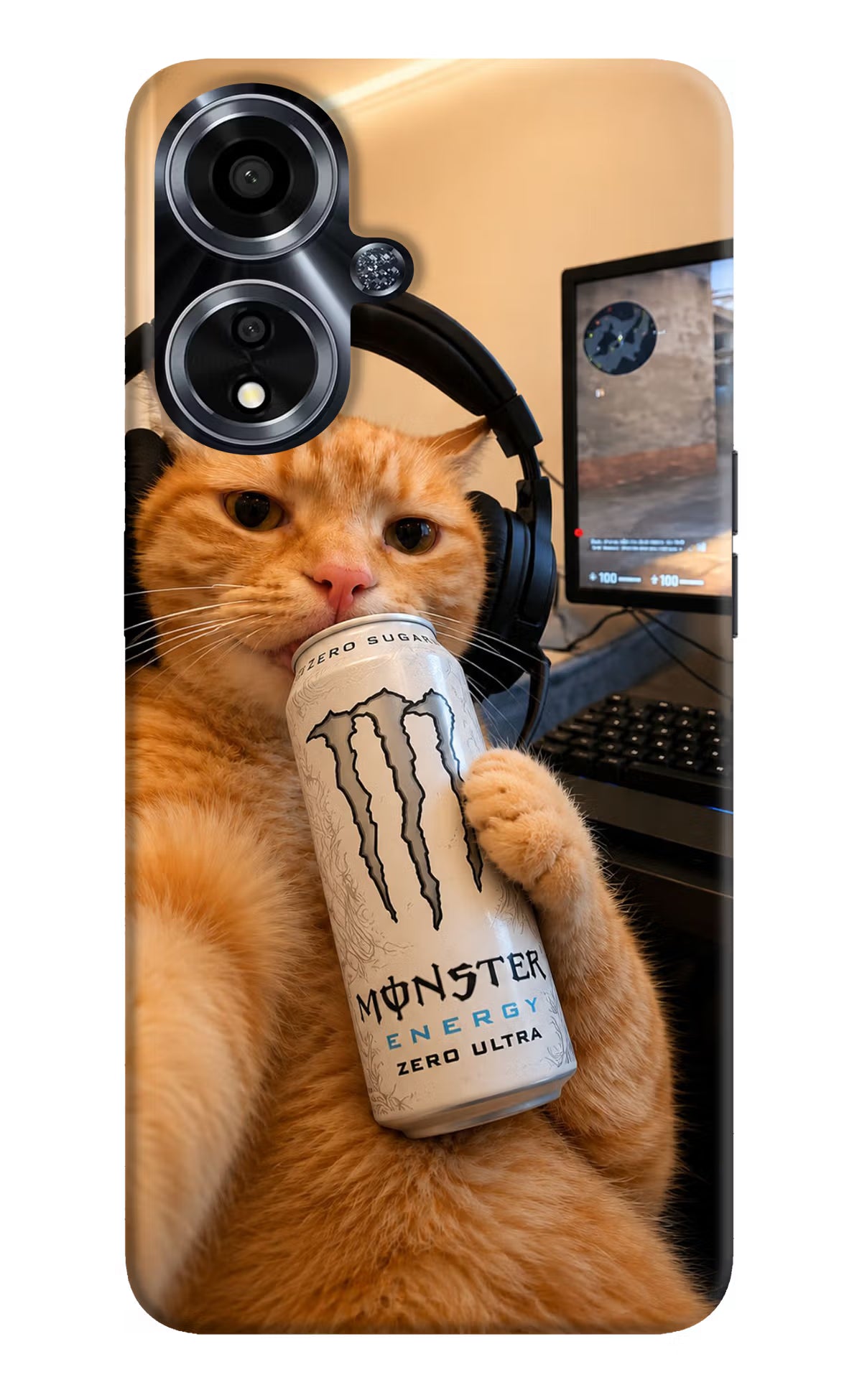 Gamer Cat Energy Oppo A59 5G Back Cover